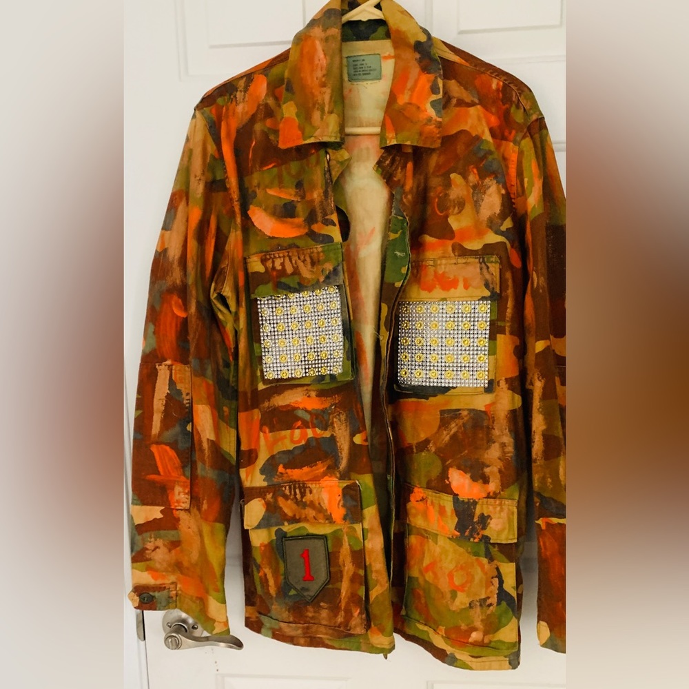 Custom Painted Army Fatigue Jacket (Not Included … - image 2